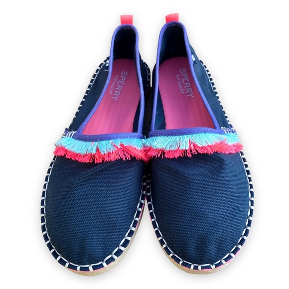 Sperry Top Sider Skysail Navy Blue Espadrilles Girls Size 3 - Picture 2 of 13